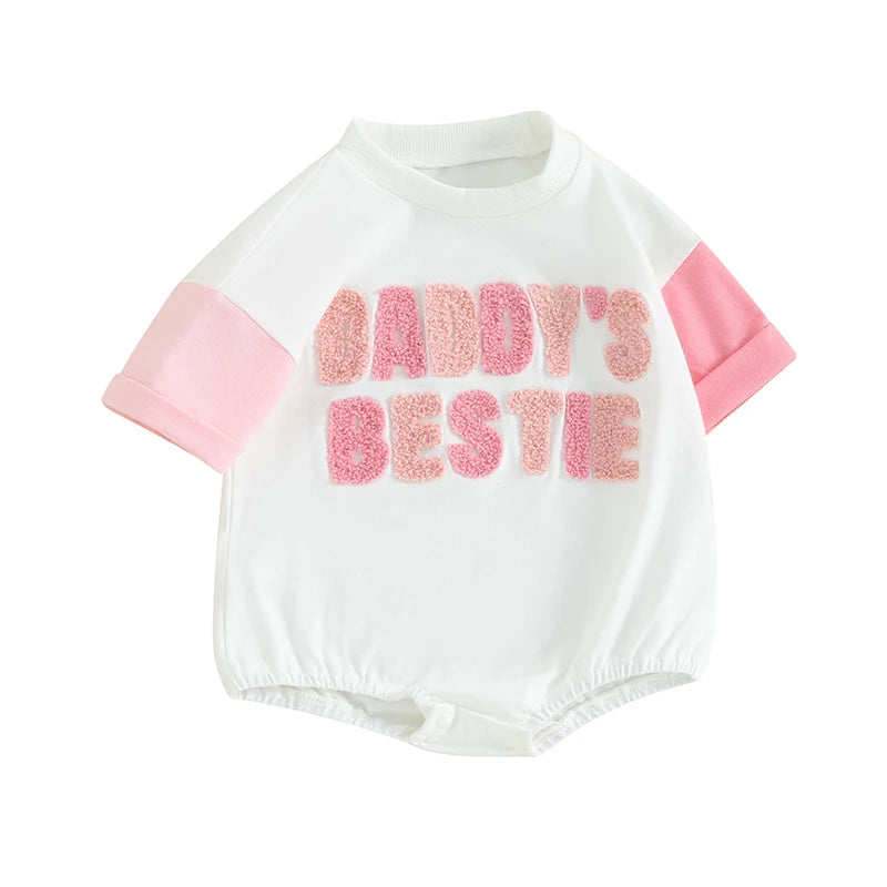 Cute Baby Girls Letter Print Romper