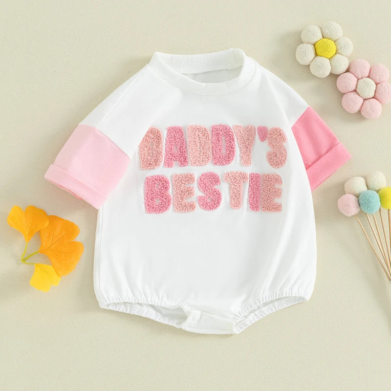 Cute Baby Girls Letter Print Romper