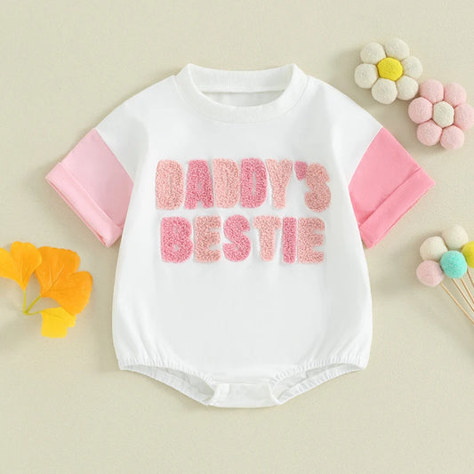 Cute Baby Girls Letter Print Romper